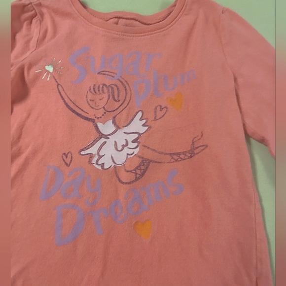 Old Navy 5T  Long-Sleeve Pink Shirt with Sugar Plum Daydreams - Picture 3 of 6